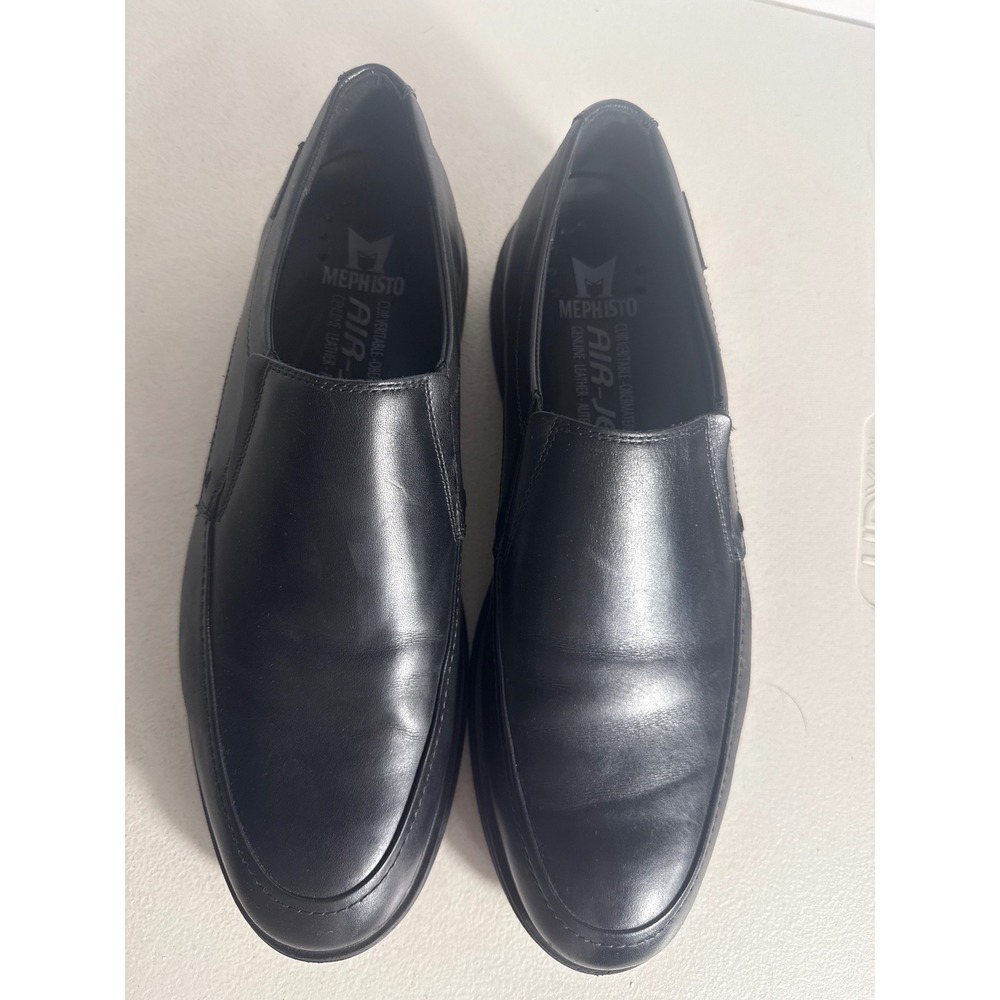 Mephisto Air-Jet Black Leather Slip On Loafers Mens Dress Shoes . Size 11 M